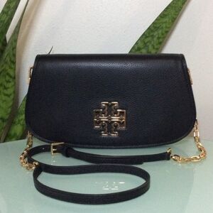 Tory Burch Black Crossbody Bag with Gold Accents Like New 💕